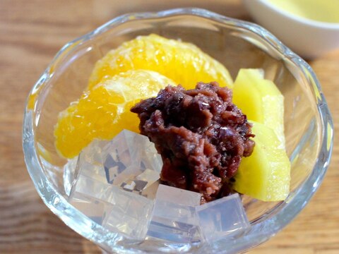 2で覚える/みりんの寒天でフルーツあんみつ